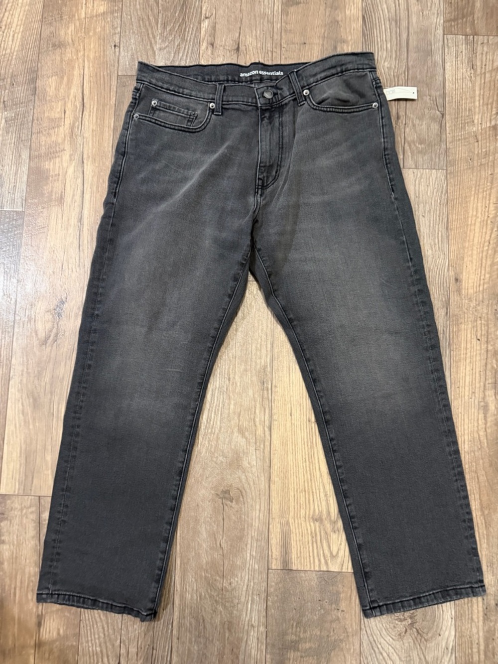 Amazon Essentials Men’s Dark Grey Athletic Jeans. Size 35x28. Brand New w/ tags.